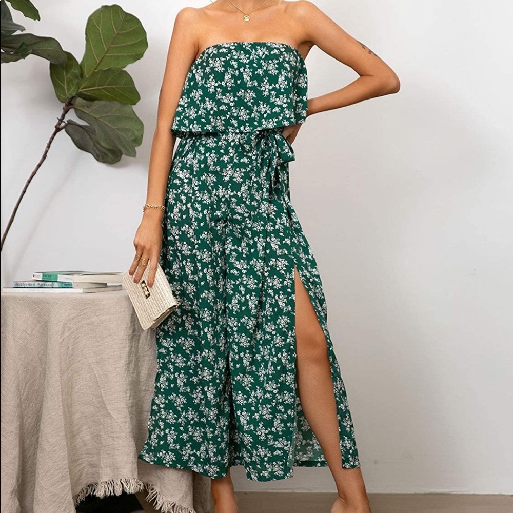 Miessial Women's Strapless Jumpsuit